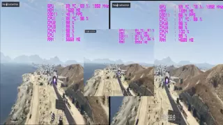 AMD Fx4100, vs.w/OverClock, vs. i5 2500 compared on GTA 5 benchMark w/FPS side by side