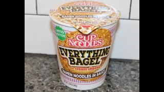 NISSIN LIMITED EDITION Cup Noodles Everything Bagel with Cream Cheese Ramen Noodles