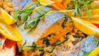 Oven baked trout with tarragon & lemon-Իշխան Ձուկը Կիտրոնով և Թարխունով