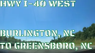 I-40 West - Greensboro - North Carolina Highway 4K Drive