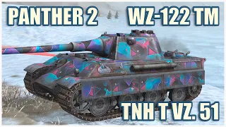 Panther II, WZ-122 TM & TNH T Vz. 51 • WoT Blitz Gameplay