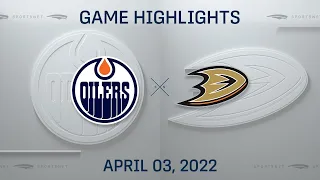 NHL Highlights | Oilers vs. Ducks - Apr. 3, 2022