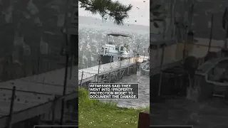 Huge hail crashes down on Minnesota lake | #shorts #newvideo #trending #subscribe #weather