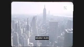 1960s, 1970s New York, Manhattan, High Angle Skyscraper Construction, Timelapse, 35mm