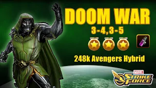 Marvel Strike Force DOOM WAR 3-4. 3-5 3* 248k Avengers Hybrid