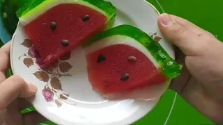 Как сделать желе в форме арбуза из арбуза 🍉 😄