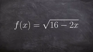 Find the domain and write in interval notation of a square root function