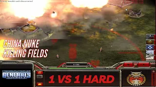 China Nuke General : 1 Vs 1 Hard Command & Conquer Generals Zero Hour (Killing Fields)