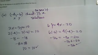 CPM CC3 Section 6.2.4 #6-81 (checking a solution to a system of equations)