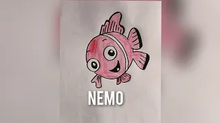 Nemo drawing and coloring for kids #drawing #shorts #shortsvideo #viralshorts #satisfying