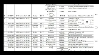 CSJMU B.A. 6th semester Exam Date Sheet 2024 | CSJMU Exam Date Sheet 2024 | kanpur university |csjmu
