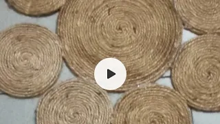 Making a table mat with jute rope.#diy #homedecor #crafts #diycrafts #everyone