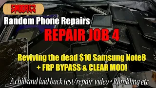 REPAIR JOB 4 (SMOOREZ Phone Repairs) - Reviving the $10 damaged Samsung Note 8 + Clear Mod!