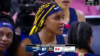 Final minute of UConn's thrilling 2 OT win over North Carolina State in women's Elite Eight