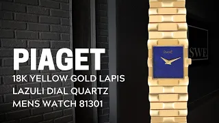 Piaget 18K Yellow Gold Lapis Lazuli Dial Quartz Mens Watch 81301 | SwissWatchExpo