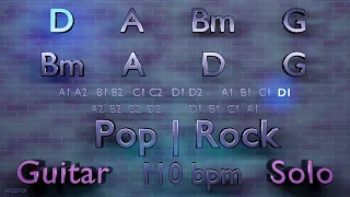 Guitar Solo in D Major - D A Bm G Bm A D G - Pop Rock - 110 bpm