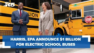 Harris, EPA announce $1 billion awarded to schools for electric buses during Seattle visit