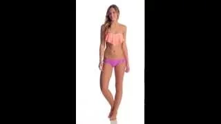 Hot Water Sweet Breeze Keyhole Shirred Back Bikini Bottom | SwimOutlet.com