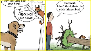 Petfoolery Funny Comics - Cats And Dogs Always Fight