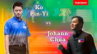 Highlights: Ko Pin-YI vs Johann Chua | 2022 US Open pool champioship