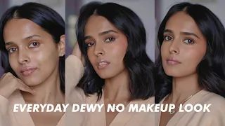 Dewy No Makeup Look in natural light 4k✨10 products