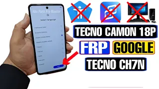 Tecno Camon 18P FRP Bypass | Tecno Ch7n FRP Bypass | Tecno Camon 18P Remove Google Account
