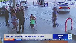 Choking child saved by security guard in Beverly Hills