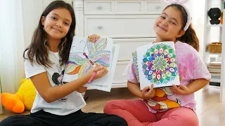 Masal and Öykü Coloring with markers story -  Fun Kids Video