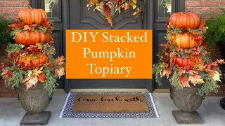 DIY Stacked Pumpkin Topiary