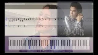 Golden slumbers - Dua Lipa version - Female Karaoke, Piano tutorial, Sheet music (Instrumental 1:53)