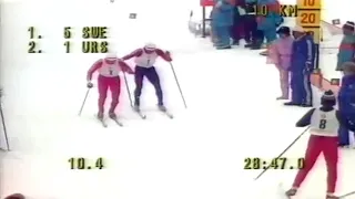 Лыжные гонки. Олимпийские игры 1984. Сараево. Эстафета 4х10. Мужчины. Документальная съемка