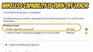 HOW TO FIX WIRELESS CAPABILITY IS TURNED OFF ERROR | THE VIRAL STORY