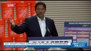 Watch Live: Gov. Ron DeSantis talks hurricane preparedness from Fort Myers Home Depot