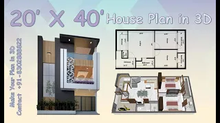 20 X 40 House plan 3D || 800 sq.ft || 2 BHK || Jagdamba Architecture ||