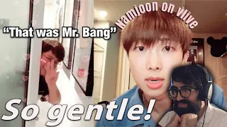 So gentle - namjoon being adorable on vlive | Reaction