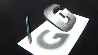 😯How to Draw 3D Floating Letter G - Drawing Letter G with Pencil & Marker - VamosART