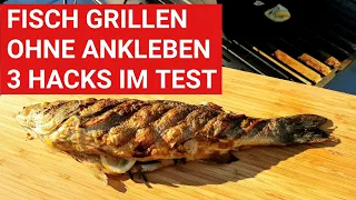 ♨️ GRILLBLITZ: Ganzer Fisch vom Grill ohne Ankleben, Wolfsbarsch Loup de mer, Anleitung BBQ grillen