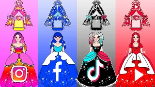 Vestir Muñecas De Papel | Paper Craft Social Media Princess Costumes Dress Up | Woa Doll En Spanish