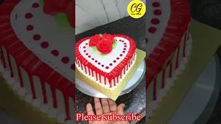 Heart shape anniversary cake decorating | anniversary cake decoration ideas | #shorts