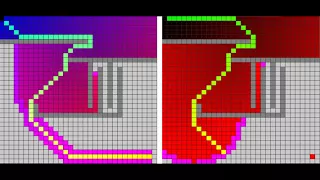 A* (A star) vs Dijkstra's algorithm pathfinding grid visualization - JavaScript