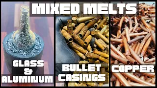 Melting Glass & Aluminum Together - ASMR Metal Melting - Bullet Casing Copper Casting - BigStackD