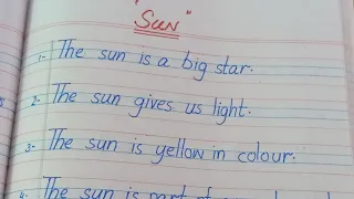 10 Lines Essay about "Sun" || English essay writing on Sun #essaywriting #handwriting #aboutsun