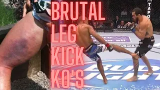 Top 10 Brutal Leg Kick Domination KO Fights MMA/UFC/K1