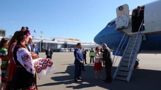 Secretary of State Tillerson arrives to airport Boryspil, Kyiv