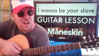 How To Play I WANNA BE YOUR SLAVE Guitar Måneskin / easy guitar tutorial beginner lesson easy chords