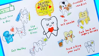 Dental Care Poster Drawing School Project Kids activities Dental Care World Oral health Day March 20