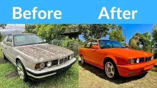 Rebuilding an Abandoned E34 BMW 535i in 7 Minutes on a BUDGET!