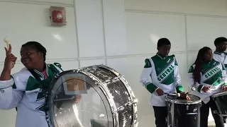 Miami Central Marching Rockets Percussion Line Practicing