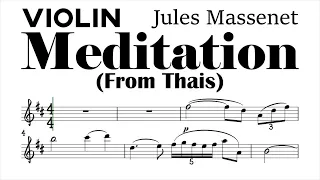 Meditation from Thais Violin Sheet Music Backing Track Play Along Partitura