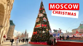 Moscow Russia - Walking Tour 4K (Magical Christmas Decoration)